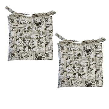 Set of 2 Cotton Cover Chair Pads 40 x 40 cm Arc de Triomphe - RnR Galore