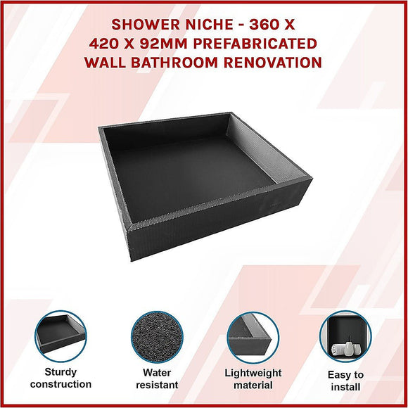 Shower Niche - 360 x 420 x 92mm Prefabricated Wall Bathroom Renovation - RnR Galore