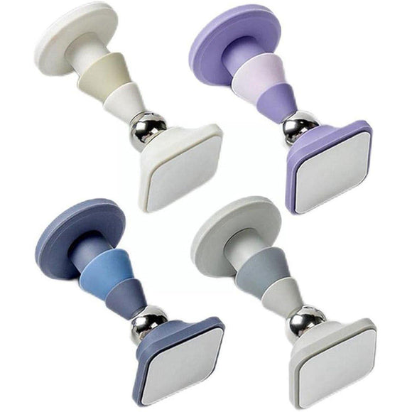Silicone Silent Door Stopper with Suction Base and Secure Hold Catch Design - Grey - RnR Galore