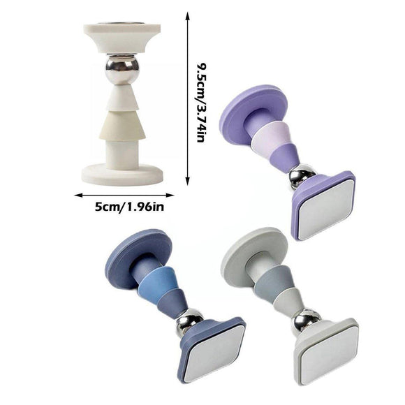 Silicone Silent Door Stopper with Suction Base and Secure Hold Catch Design - Purple - RnR Galore