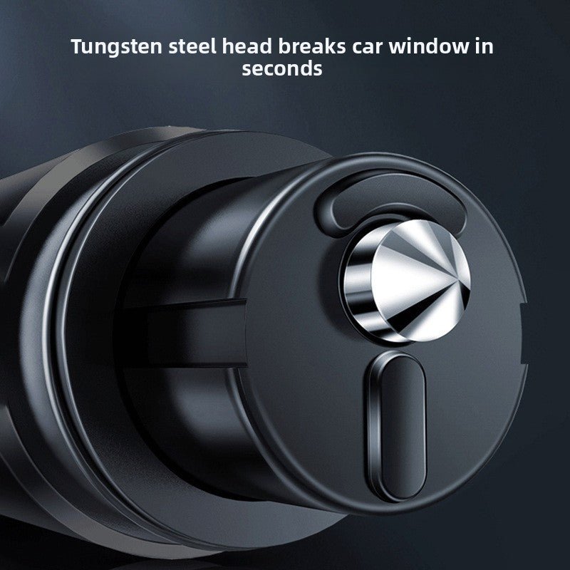 Silver 2-in-1 Emergency Car Escape Tool - Spring-Loaded Window Breaker ...