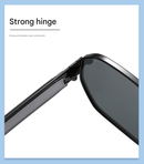 Silver Frame and Grey Lenses Modern Retro Geometric Sunglasses - Chic Metal Frame with UV400 Lenses and Black PU Leather Protective Case - RnR Galore
