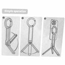 Silver Magnetic Phone Stand with Foldable Tripod & Carabiner Hook – Multi - Functional, Portable Smartphone Holder for Outdoor Use - RnR Galore