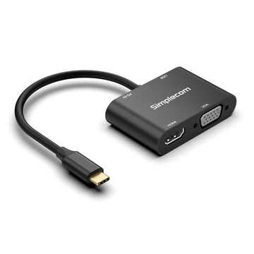 Simplecom DA440 4 - in - 1 USB - C Multiport Adapter with Power Delivery USB 3.0 VGA HDMI - RnR Galore