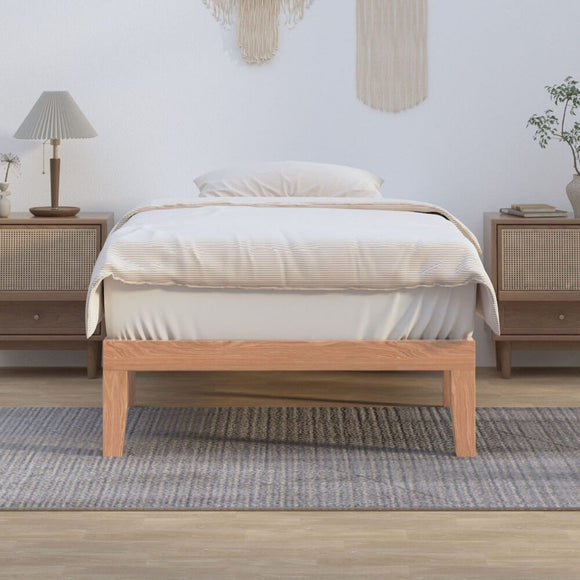 Single Size Warm Wooden Natural Bed Base Frame – King Single - RnR Galore