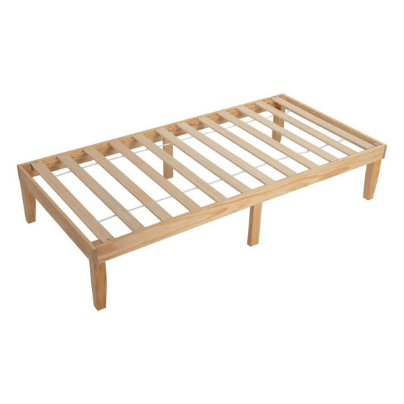 Single Size Warm Wooden Natural Bed Base Frame – Single - RnR Galore