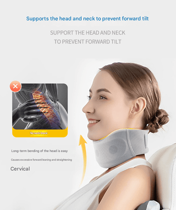 Size L Grey Ergonomic Neck Support Brace - Soft Cervical Collar for Posture Correction and Pain Relief - RnR Galore