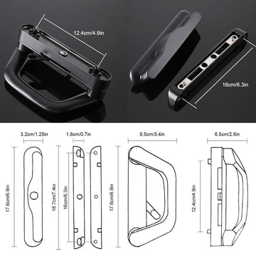 Sliding Patio Door Handle Set Mortise Lock Suitable for Sliding Glass Patio Door Black - RnR Galore
