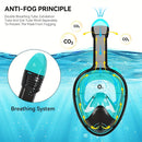 S/M Full - face silicone snorkeling mask, full - dry panoramic snorkeling mirror, camera bracket, large frame anti - leakage and anti - fog swimming mirror set for adults. - RnR Galore