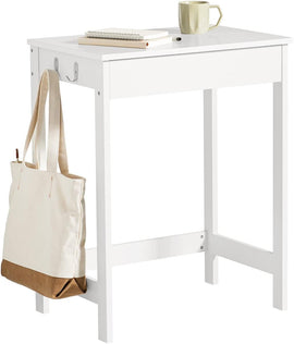 Small White Desk with Drawer Hooks - RnR Galore