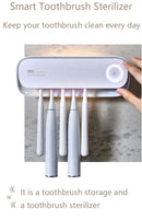 Smart UVC Toothbrush Sterilizer & Holder with Heat Drying, Radar Sensor Night Light(white) - RnR Galore