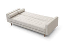 Sofa Bed 3 Seater Button Tufted Lounge Set for Living Room Couch in Fabric Beige Colour - RnR Galore