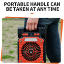 Solar & USB Rechargeable Camping Fan with LED Light - Portable Power Bank, 180° Collapsible(green) - RnR Galore