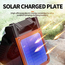 Solar & USB Rechargeable Camping Fan with LED Light - Portable Power Bank, 180° Collapsible(green) - RnR Galore