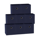 SORTI 27x28x27 CM Dark Blue 8 - Pack Foldable Storage Cubes - Fabric Bookcase Organizers for Toys and More - RnR Galore