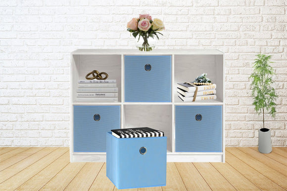SORTI 27x28x27 CM Light Blue 8 - Pack Foldable Storage Cubes - Fabric Bookcase Organizers for Toys and More - RnR Galore