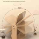 Square Rotating Mirror Tabletop Makeup Mirror - Large Wooden Swivel Vanity Mirror for Desk - RnR Galore