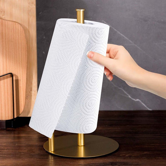 Stainless Steel Double Pole Paper Towel Holder - Gold - RnR Galore