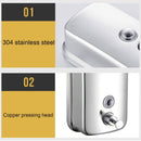 Stainless Steel Wall Mounted Soap Dispenser Hotel Bathroom Sanitizer Bottle - 500ML - RnR Galore