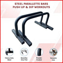 Steel Parallette Bars for Push Ups, Dips & Calisthenics Home Strength Training - RnR Galore