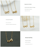 Style 2 Gold Infinity Necklace for Women - Dainty Titanium Steel Pendant with Sparkling Cubic Zirconia - RnR Galore