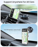 Suction Cup Phone Mount , 360° Adjustable Magnetic Car Phone Holder, Pocket Size Foldable Car Mount, Cell Phone Holders for Your Car for iPhone Series - Black - RnR Galore