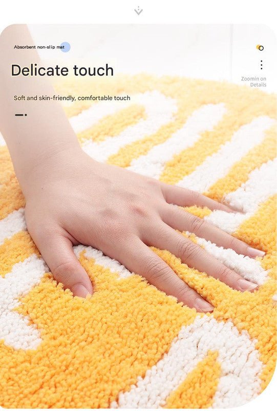 Super Absorbent Microfiber Bath Mat - Non - Slip TPR Backing, Machine Washable, Fun Fruit Designs(Red apple 50*60cm) - RnR Galore