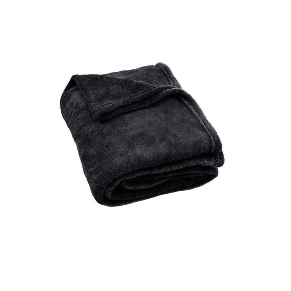 Super Soft Coral Fleece Large Throw Rug Charcoal - RnR Galore