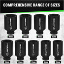SWANLAKE 9 - Piece 1/2" Drive Jumbo Impact Socket Set, Metric 29mm - 38mm Large Socksts Spindle Axle Nut Impact Socket, CR - V Black - RnR Galore