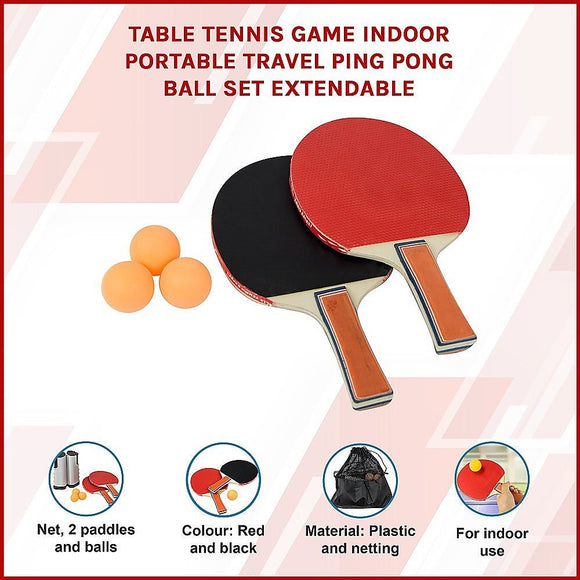 Table Tennis Game Indoor Portable Travel Ping Pong Ball Set Extendable - RnR Galore