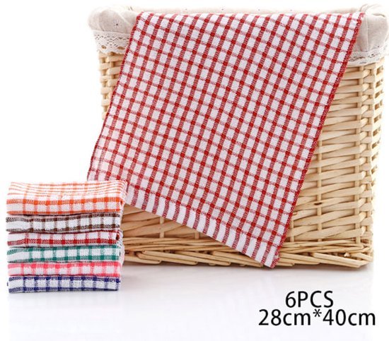 Tea towels - Cotton kitchen towels - Absorbent clean - Tea towels - Kitchen - 6 - pack - RnR Galore