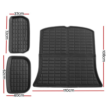 Tesla Model Y 2021 - 2024 Rear Well Front Cargo Trunk Toolbox Boot Liner Floor Mat - RnR Galore