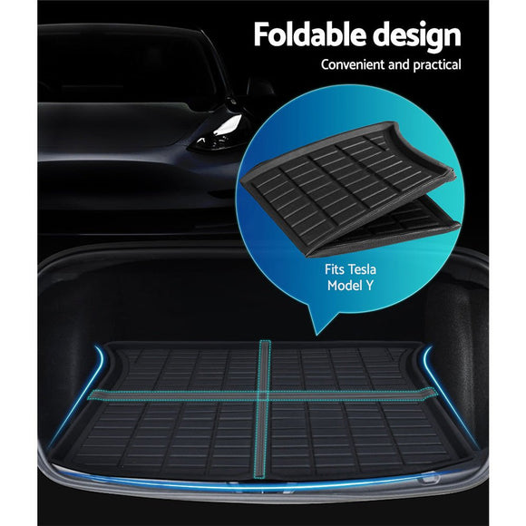 Tesla Model Y 2021 - 2024 Rear Well Front Cargo Trunk Toolbox Boot Liner Floor Mat - RnR Galore