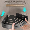 Three layers of elegant black Premium No - Drill Corner Shower Caddy - Thickened ABS Bathroom Storage Shelf with Hooks, Quick Wall Mount Organiser - RnR Galore