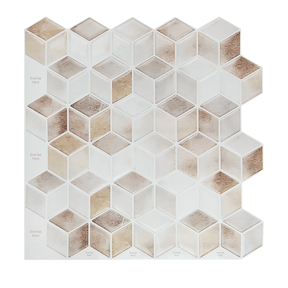 Tiles 3D Peel and Stick Wall Tile Shell Mosaic 10 Sheets - RnR Galore