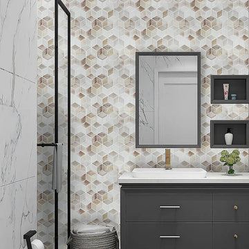 Tiles 3D Peel and Stick Wall Tile Shell Mosaic 10 Sheets - RnR Galore