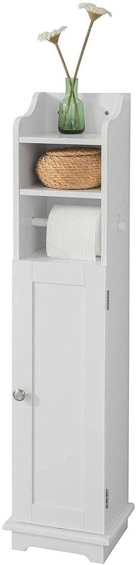 Toilet Paper Holder with Storage, Freestanding Cabinet, Toilet Brush Holder and Toilet Paper Dispenser 20x100x18 cm - RnR Galore