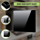 Toughened 60cm x 70cm Black Glass Kitchen Splashback - RnR Galore