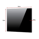 Toughened 90cm x 75cm Black Glass Kitchen Splashback - RnR Galore