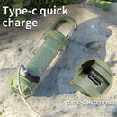 Tri - Color Portable Camping Lantern & Flashlight - Rechargeable, 360°Ambient Light & Hook Design(Khaki) - RnR Galore