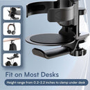 Two desktop clip - on cup holders and headphone hanger - adjustable, non - slip silicone, maximum load 15KG(silver) - RnR Galore