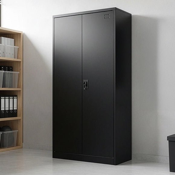 Two - Door Metal Cabinet Shelf Storage for Home Office Gym - RnR Galore