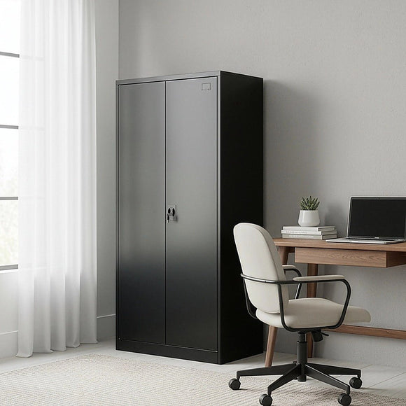 Two - Door Metal Cabinet Shelf Storage for Home Office Gym - RnR Galore