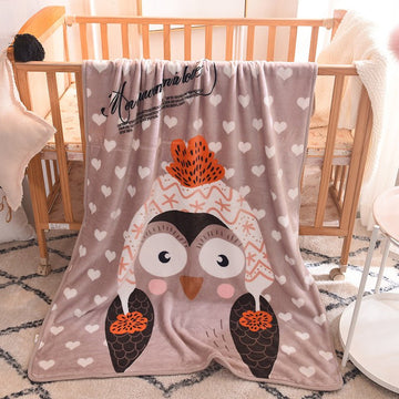 Ultra - Soft Kids Plush Fleece Blanket - Cozy Cartoon Animal Throw for All Seasons (Owl) - RnR Galore