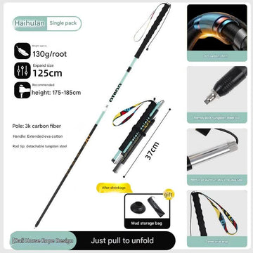 Ultralight Carbon Fiber Foldable Trail Running & Hiking Pole(blue Recommended height range 175 - 185cm) - RnR Galore