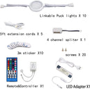 Under Counter LED Light Kit, RGBWW Under Cabinet Lighting, 10 Packs Colored Cabinet Lights with Wireless 40 - Key IR Dimmable Remote Control (10 Lights) - RnR Galore