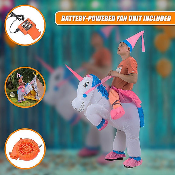 UNICORN Fancy Dress Inflatable Suit - Fan Operated Costume - RnR Galore