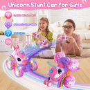 Unicorn remote control car for girls, 360° rotating four - wheel drive stunt remote control car with cute lights, rechargeable toy - children's birthday gift - RnR Galore