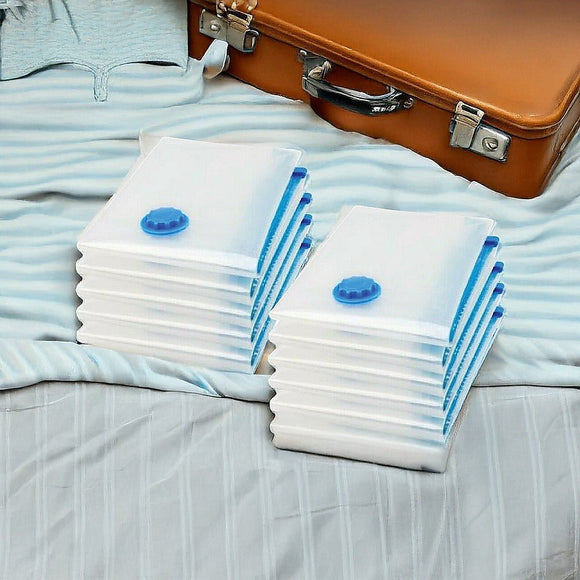 Vacuum Bags Clothes Sealed Clothing Bag Travel Compact Storage Space Saver x12 - RnR Galore