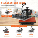 VEVOR 1400W Heat Press Machine 8 In 1 Sublimation Steel Frame Heat Presses with Temperature And Time Control (12X15INCH 8IN1) - RnR Galore